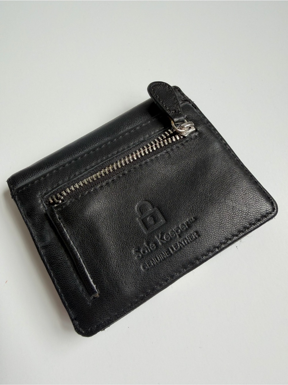 Mini Leather RFID Wallet Snap Black - Picture 2 of 6